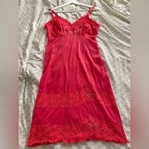 Vintage Red Lace Chemise